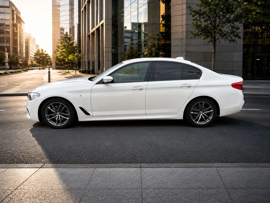 BMW saloon in white